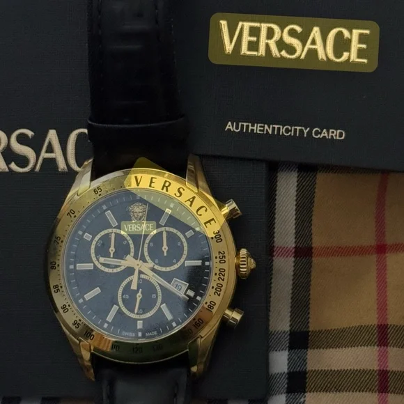 Versace Black and Gold Chronograph Watch - Picture 2 of 5